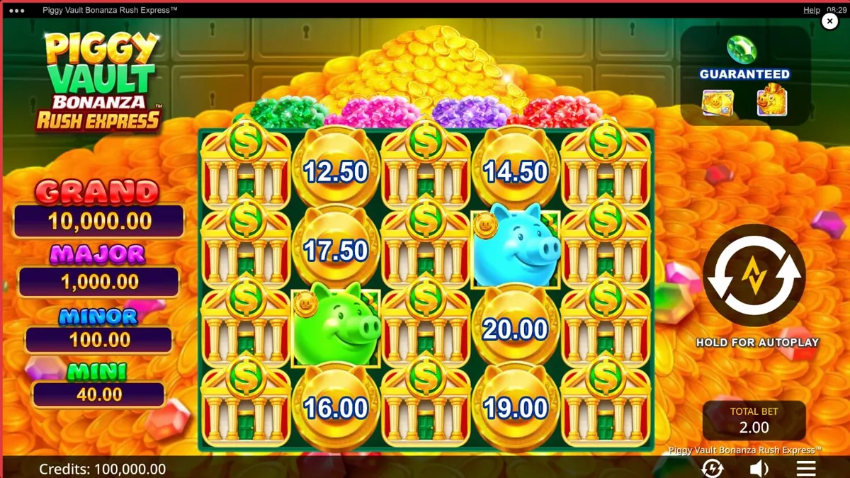 Piggy Vault Bonanza Rush Express سلاٹ گیم کا لگژری بینک تھیم اور گولڈن انٹرفیس